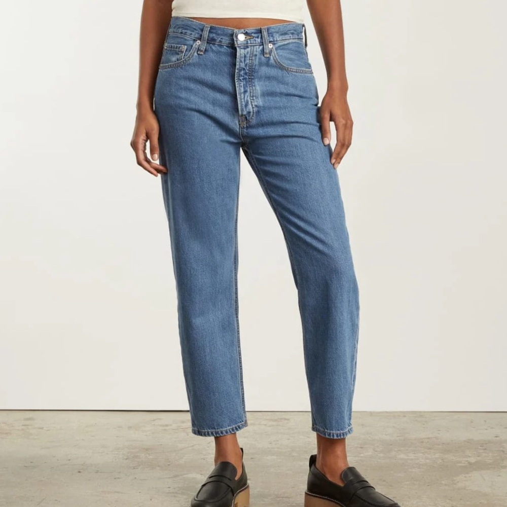 Everlane The Summer Slouch Jean Size 25 (measures 32”) Organic Cotton Button Fly